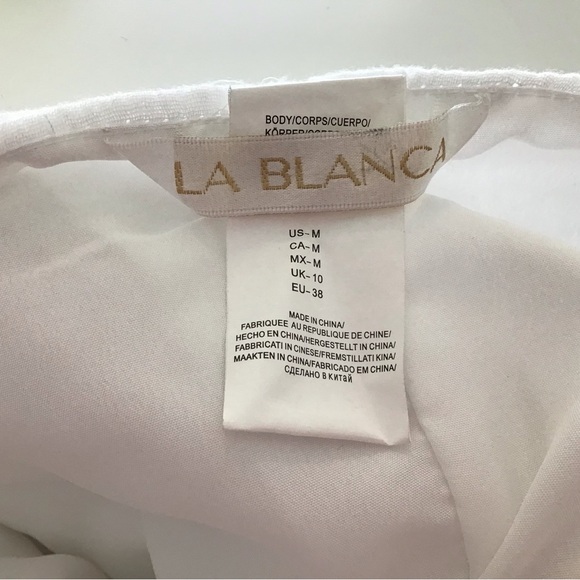 La Blanca Seaside White Gauze V Neck Cover Up Belted Jumpsuit Size Medium - Picture 7 of 8